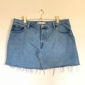 ASOS Plus Size Distressed Denim Skirt Size 14